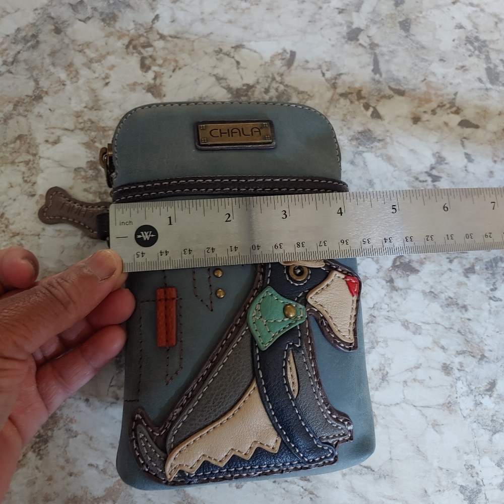 Chala Women's Blue Vegan Leather Crossbody Purse - Picture 3 of 7